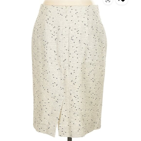 Ivory and black Midi Pencil Skirt for Work - Picture 15 of 15